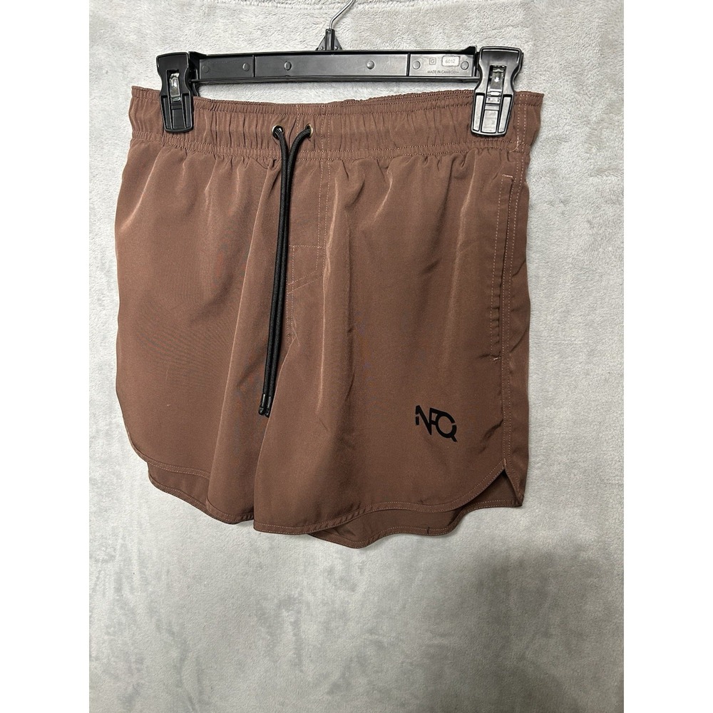 NFQ Shorts Mens Small Brown Athletic Running Elastic Waist Drawstring Quick Dry